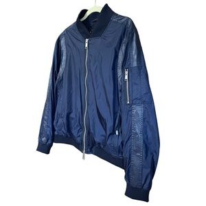 Men's Navy Bomber Jacket - Lightweight Zip-Up